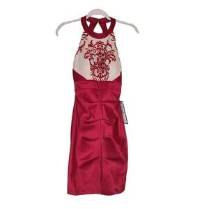 Blondi nites  Stacy Sklar fitted halter lace overlay cocktail dress NWT  SIZE 1